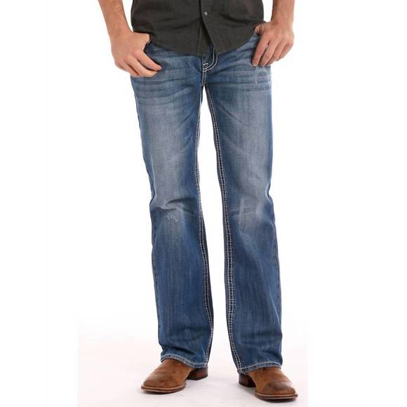 NEW ROCK & ROLL DENIM double barrel relax jeans in light navy